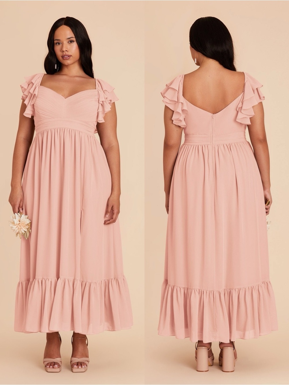 Birdy Grey Michelle Dress Chiffon Blush Pink size XL